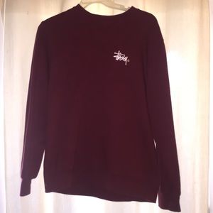 Maroon Stussy Crewneck Sweater